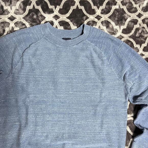 Gap Cotton Tweed Sweater Women's Medium Pullover Crewneck Light Blue Jumper - Picture 2 of 8